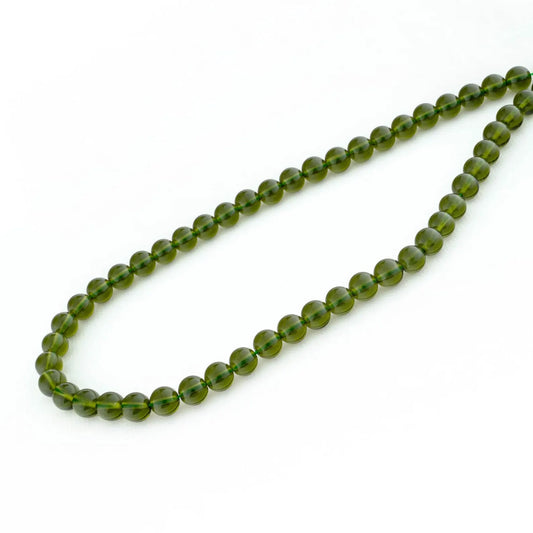 5A+ Moldavite Gemstone Strand - 8mm Natural Green Stone