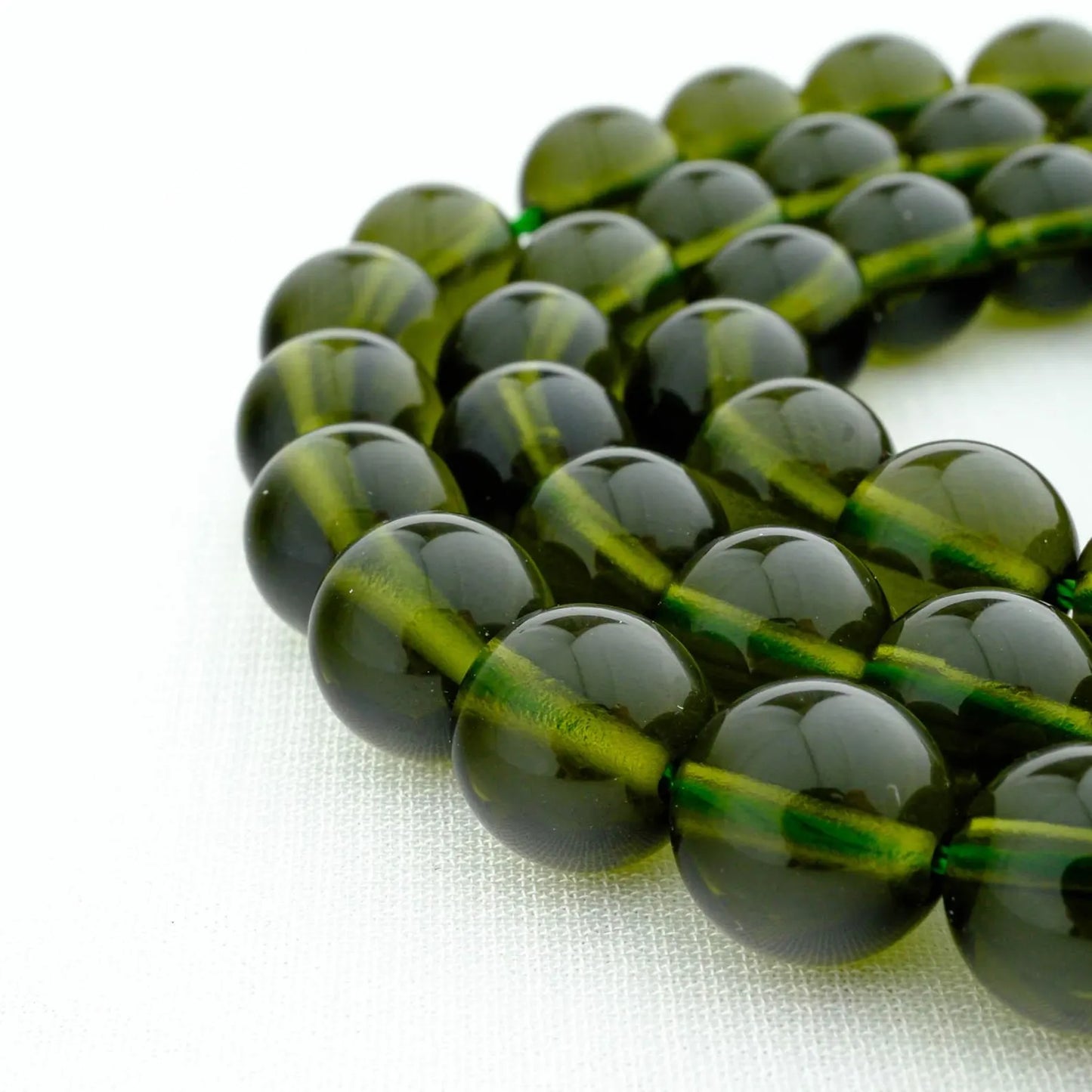 5A+ Moldavite Gemstone Strand, 8mm Natural Green Stone
