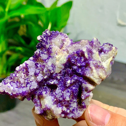 105G Natural Purple Fluorite Edged Cube Crystal Mineral Specimen