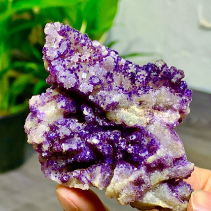 105G Natural Purple Fluorite Edged Cube Crystal Mineral Specimen